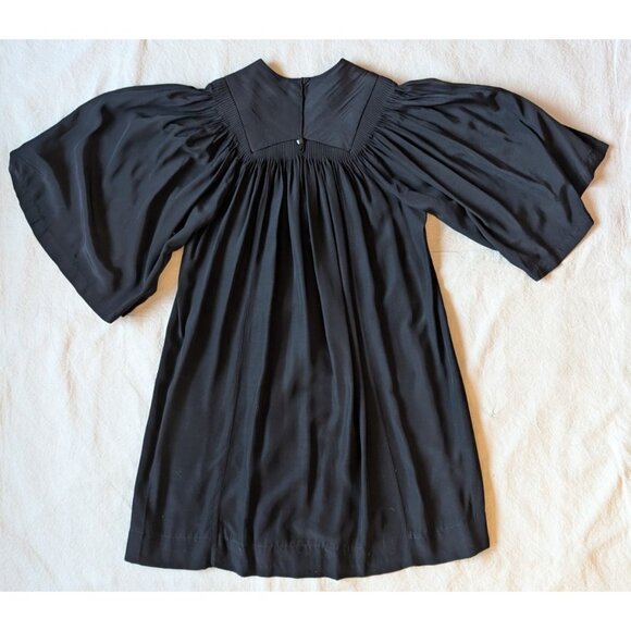 Vintage 60s Judges Robe Costume Goth Cape Dark Academia Rick Vamp Talon Zip 42 - Picture 6 of 9